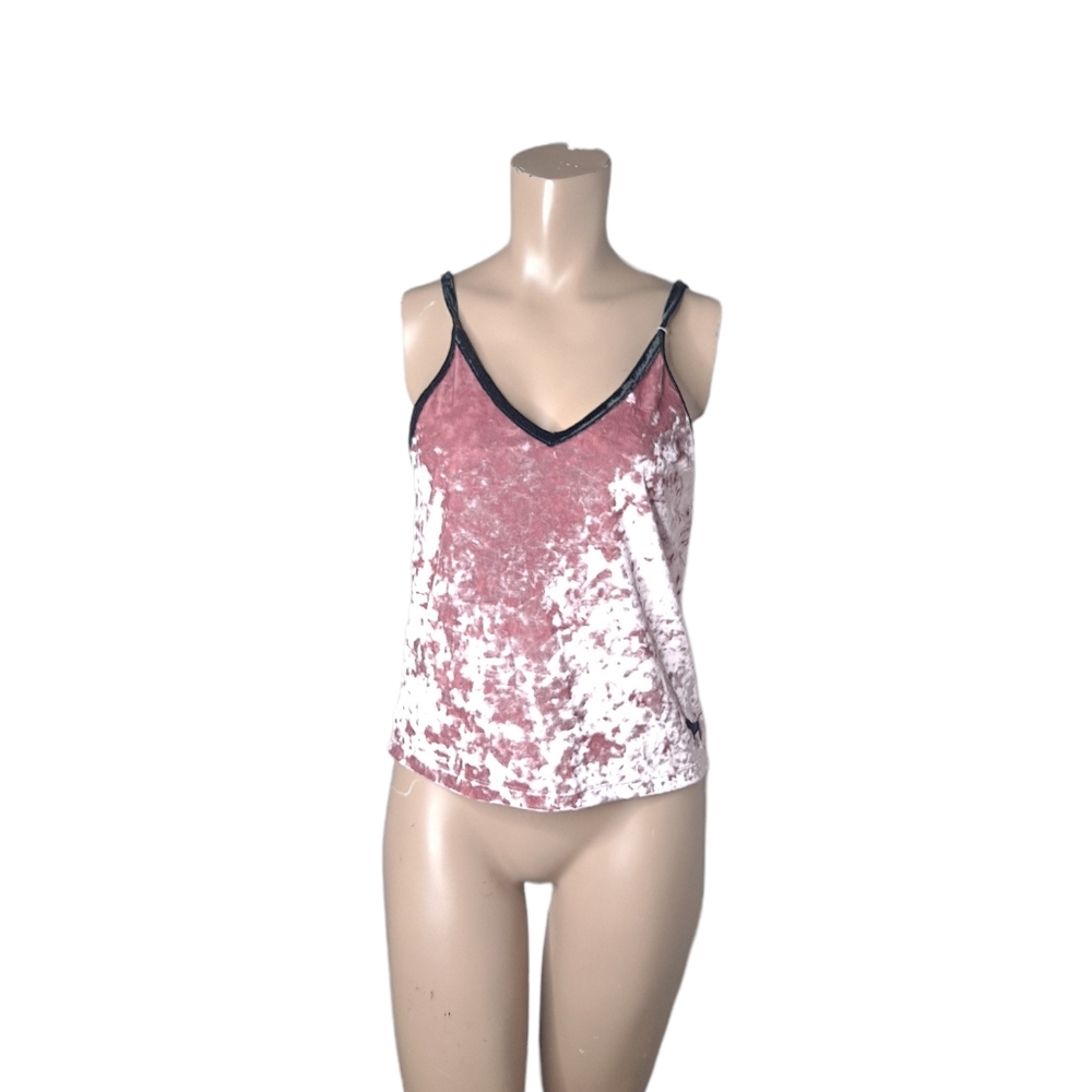 Pink Victoria secret velvet shirt sleeve v neck pink size S